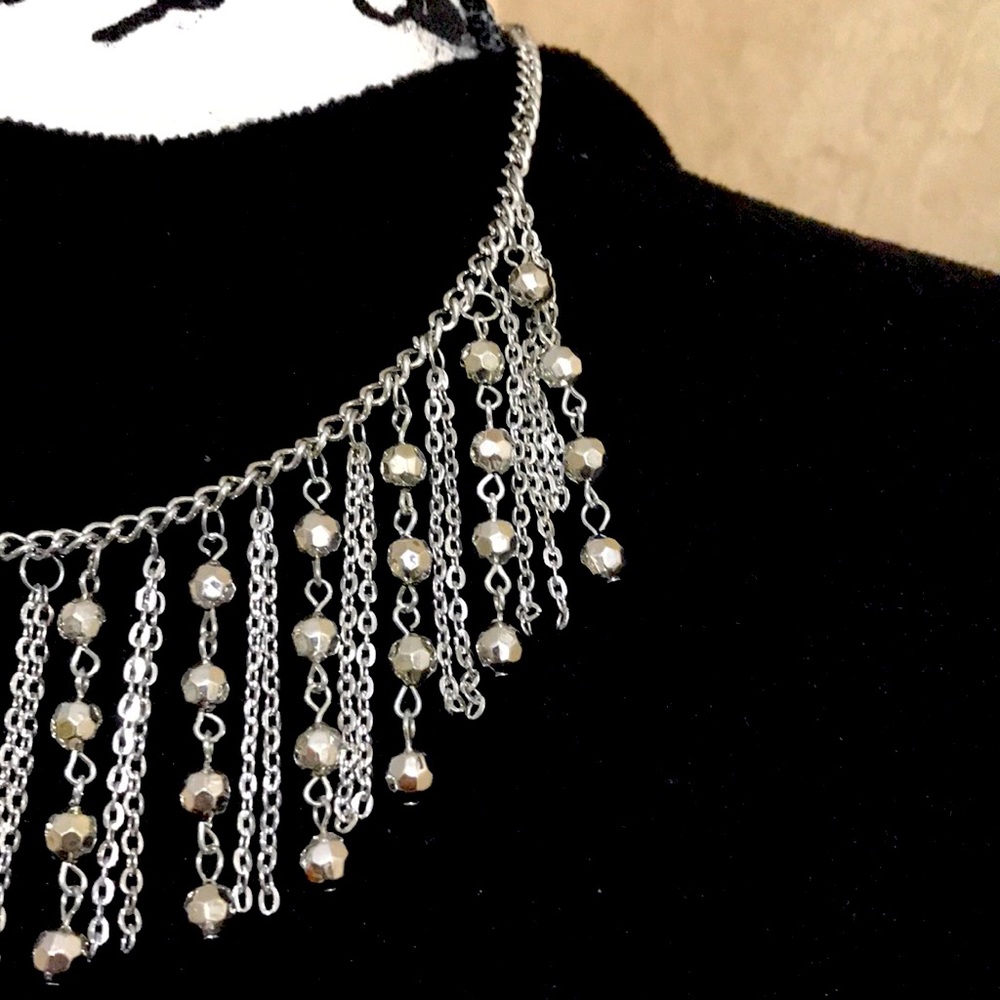 silver collar necklace set from paparazzi